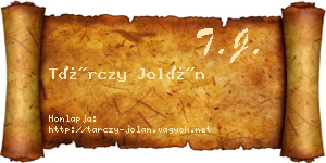 Tárczy Jolán névjegykártya